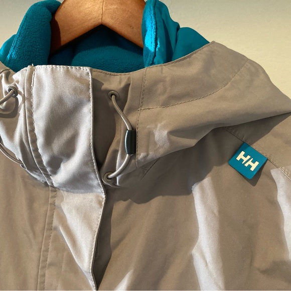 Helly Hansen Jackets & Blazers - Helly Hansen womans XL Light Gray jacket with Teal / Aqua Accents